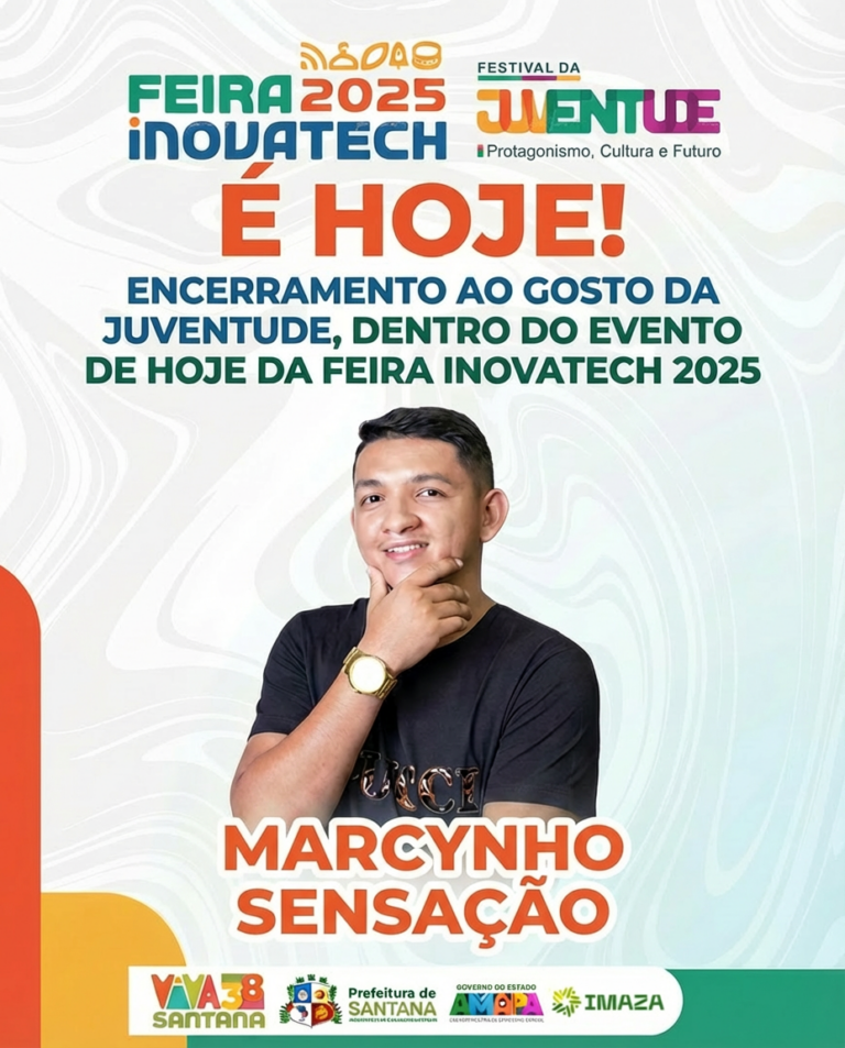 Show de Marcynho Sensação encerra o projeto “Ao Gosto da Juventude” na Feira InovaTech 2025